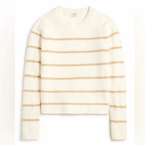 J. Crew Women's Striped Sweater in Cream and Gold